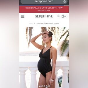Seraphine Montego Front twist Maternity swimsuit sz M